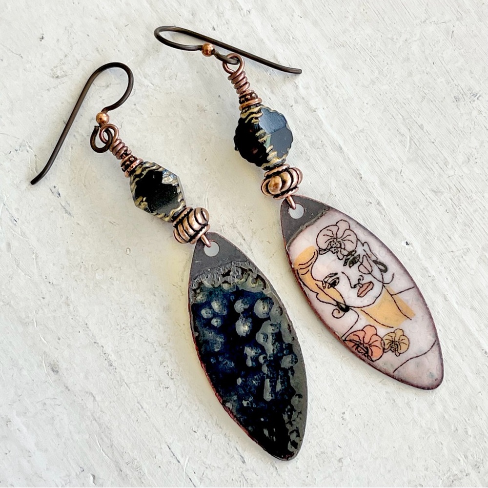 ARTISAN Earrings “Botanical Muse”- Dangles - Picture 8 of 10